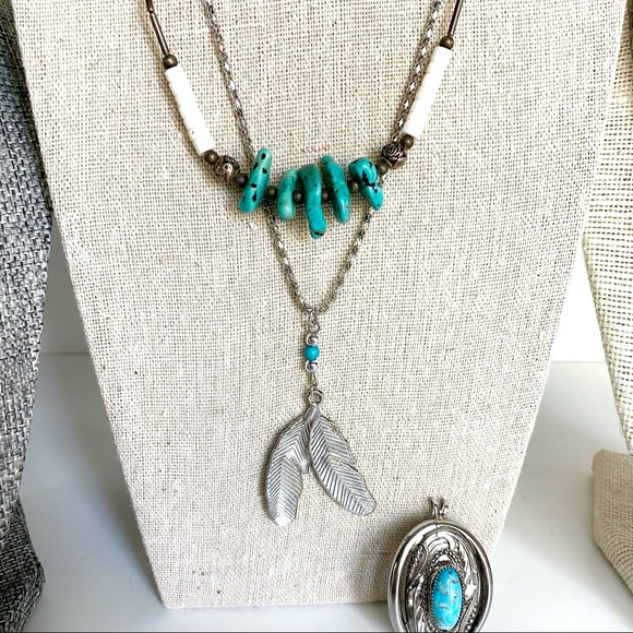 Vintage Southwestern Style Turquoise Jewelry 10 Piece Lot - Picture 2 of 16